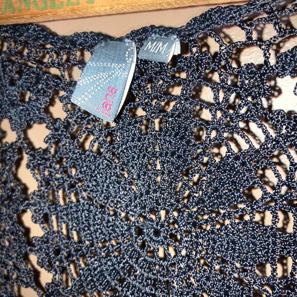 Womans Black crochet vest size M - Picture 2 of 2